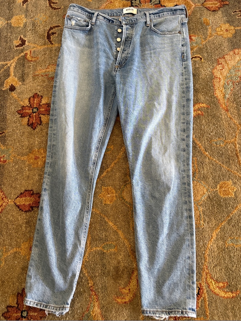 Agolde Straight Light Blue Button-Fly Jeans